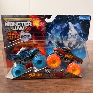 Monster Jam Fire & Ice Split Dragon vs Zombie 1:64 Scale 2025
